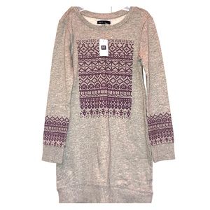 NWT Gap sweater dress - grey& purple- girls M(8-9)